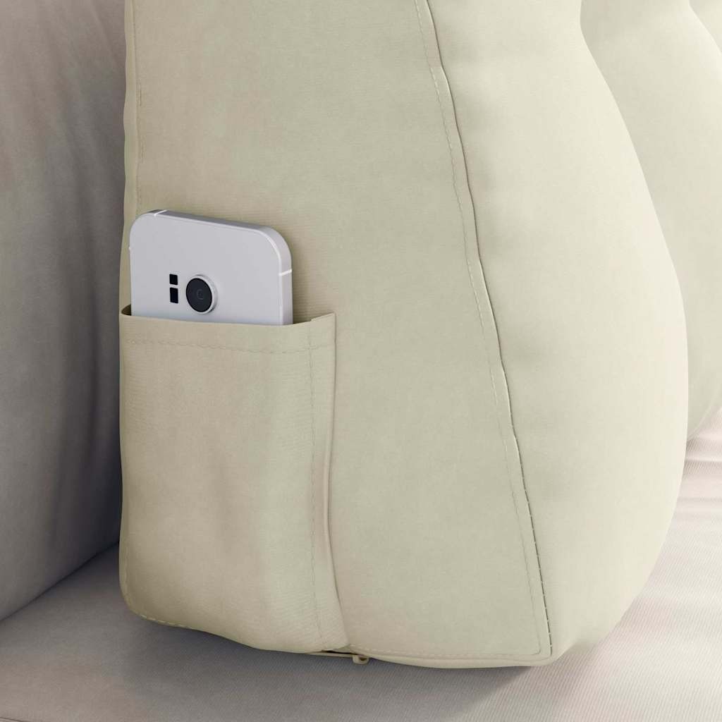 VidaXL Rugkussen Crème 80 x 24 x 50 cm Fluweel