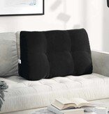 VidaXL Rugkussen Zwart 80 x 24 x 50 cm Fluweel