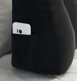 VidaXL Rugkussen Zwart 80 x 24 x 50 cm Fluweel