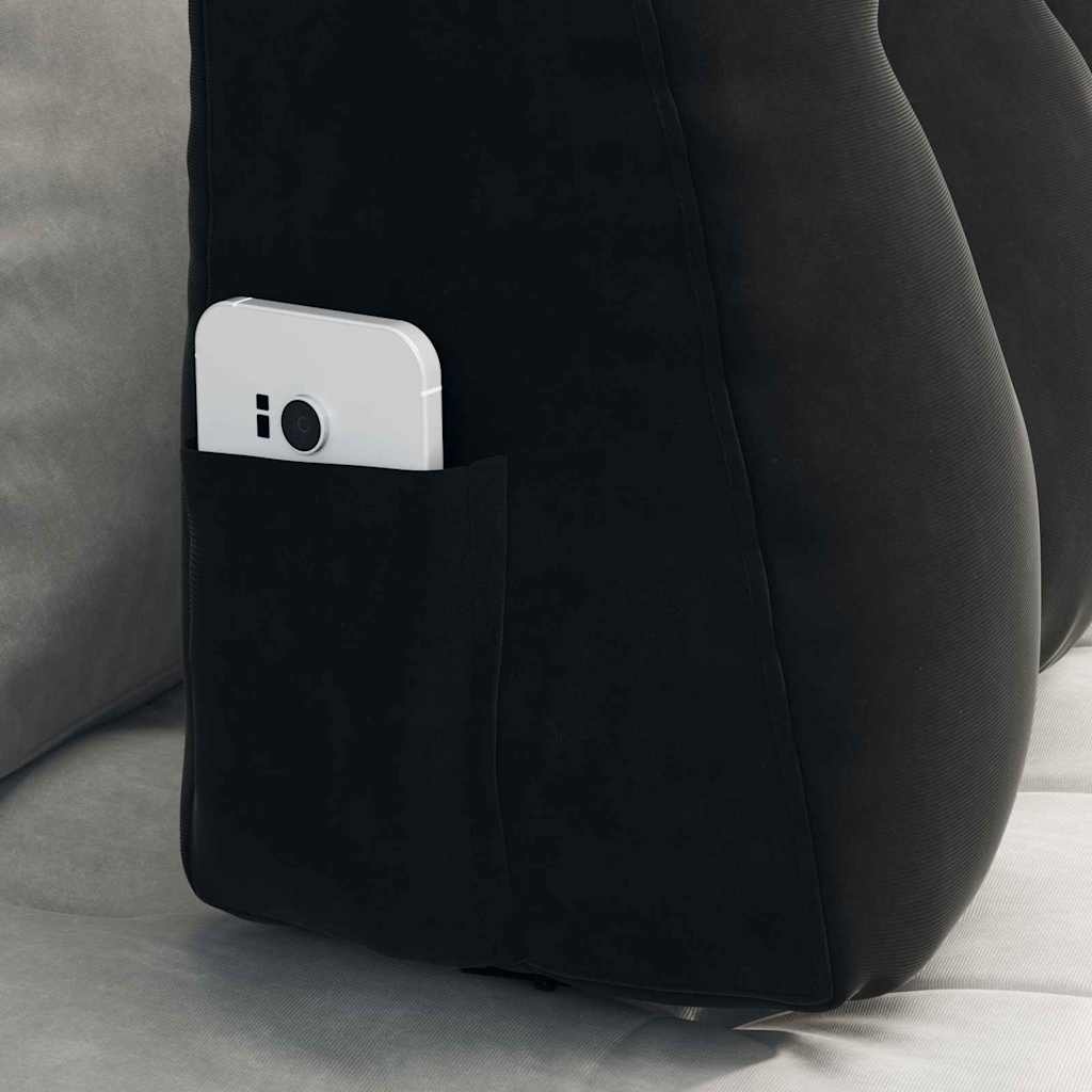 VidaXL Rugkussen Zwart 80 x 24 x 50 cm Fluweel