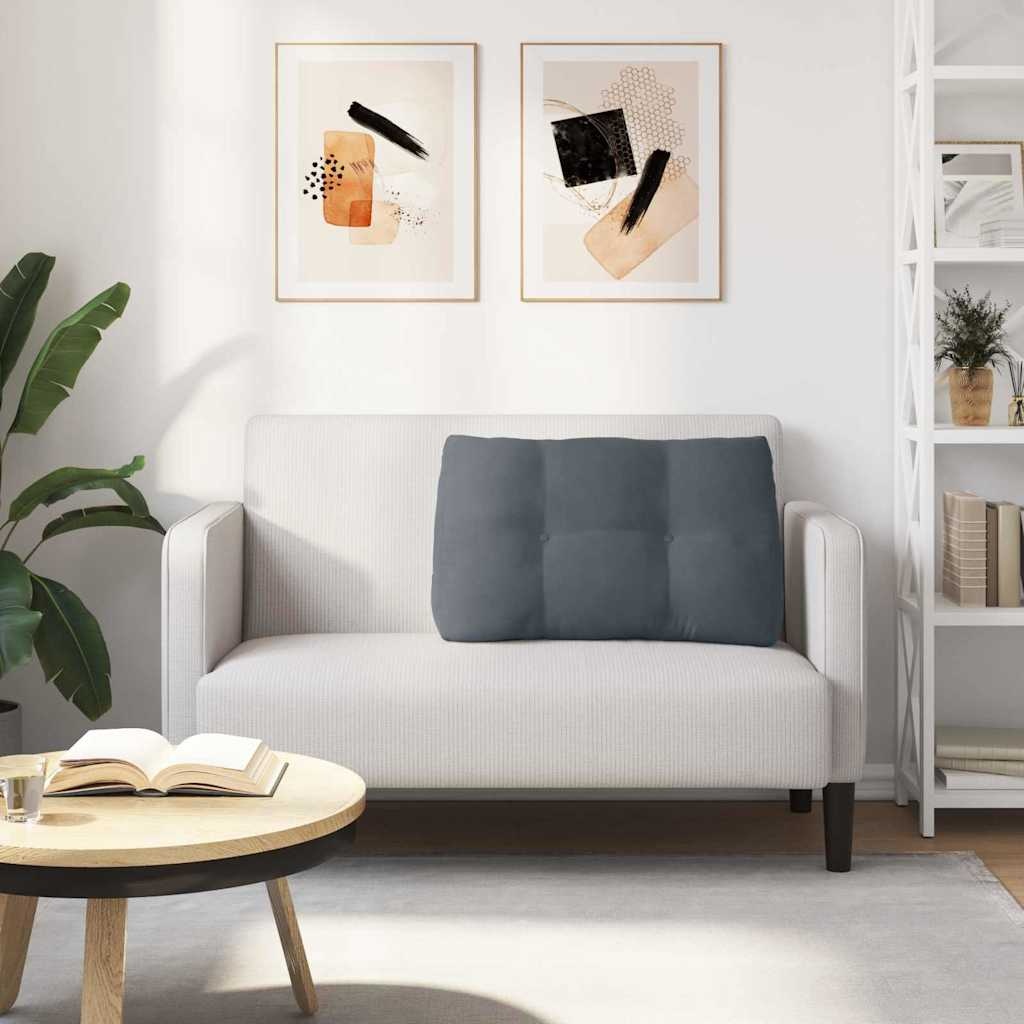 VidaXL Rugkussen Donkergrijs 80 x 24 x 50 cm Fluweel