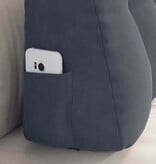 VidaXL Rugkussen Donkergrijs 80 x 24 x 50 cm Fluweel