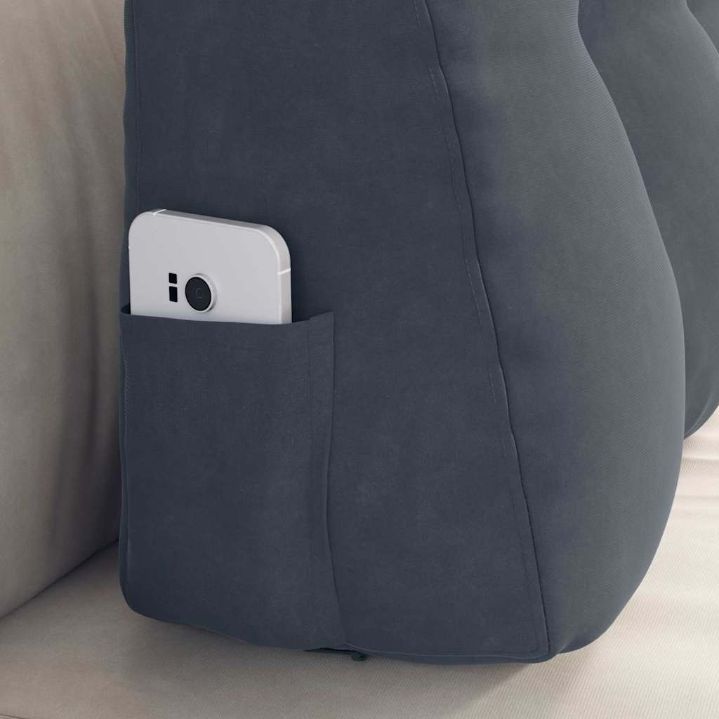 VidaXL Rugkussen Donkergrijs 80 x 24 x 50 cm Fluweel