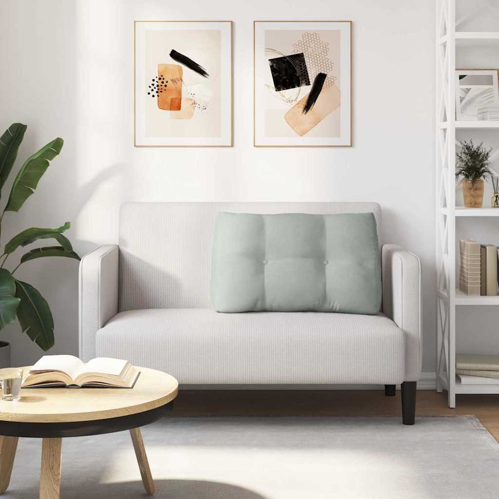 VidaXL Rugkussen Lichtgrijs 80 x 24 x 50 cm Fluweel