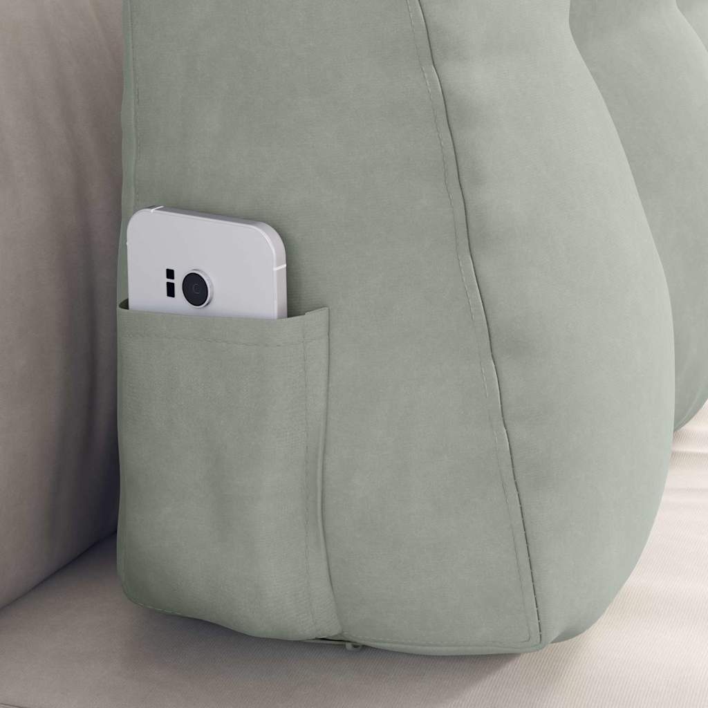 VidaXL Rugkussen Lichtgrijs 80 x 24 x 50 cm Fluweel