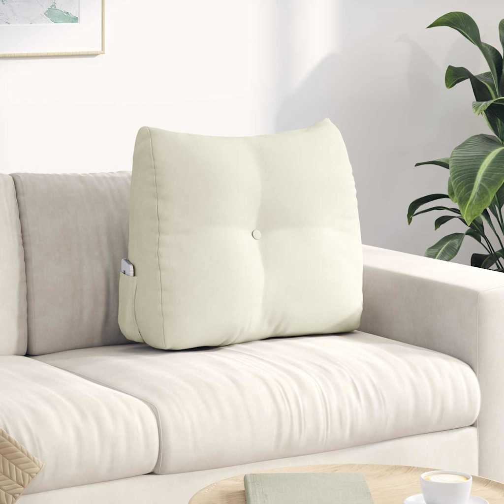 VidaXL Rugkussen Crème 60 x 24 x 50 cm Fluweel