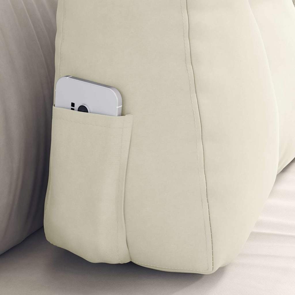 VidaXL Rugkussen Crème 60 x 24 x 50 cm Fluweel