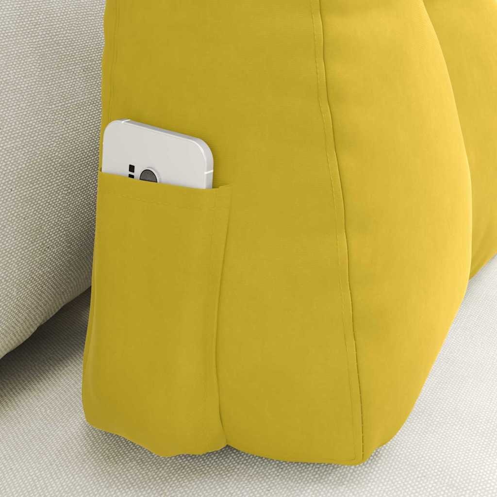 VidaXL Rugkussen Geel 60 x 24 x 50 cm Fluweel