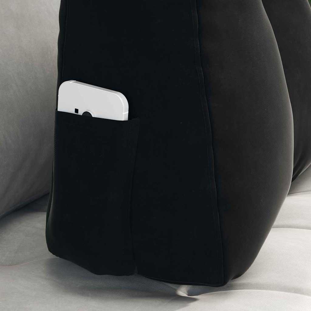 VidaXL Rugkussen Zwart 60 x 24 x 50 cm Fluweel