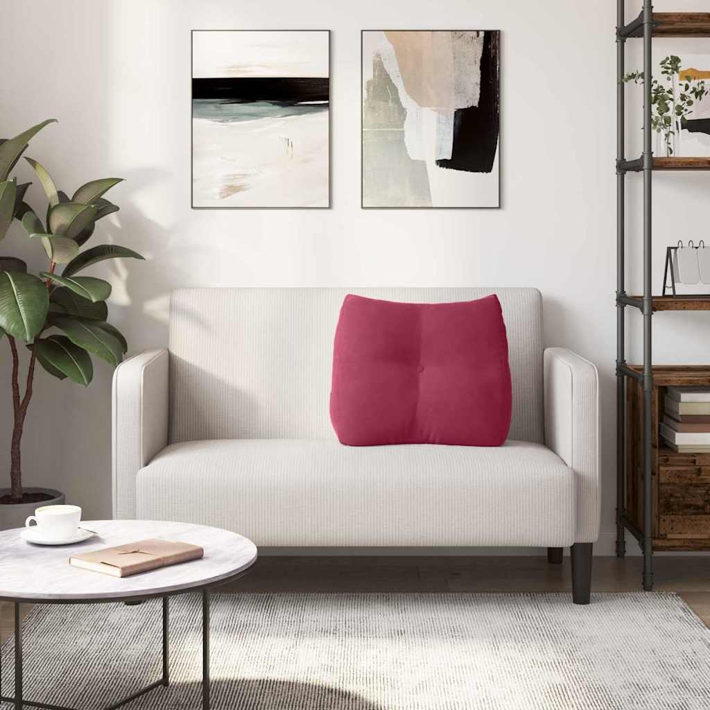 VidaXL Rugkussen Wijnrood 60 x 24 x 50 cm Fluweel