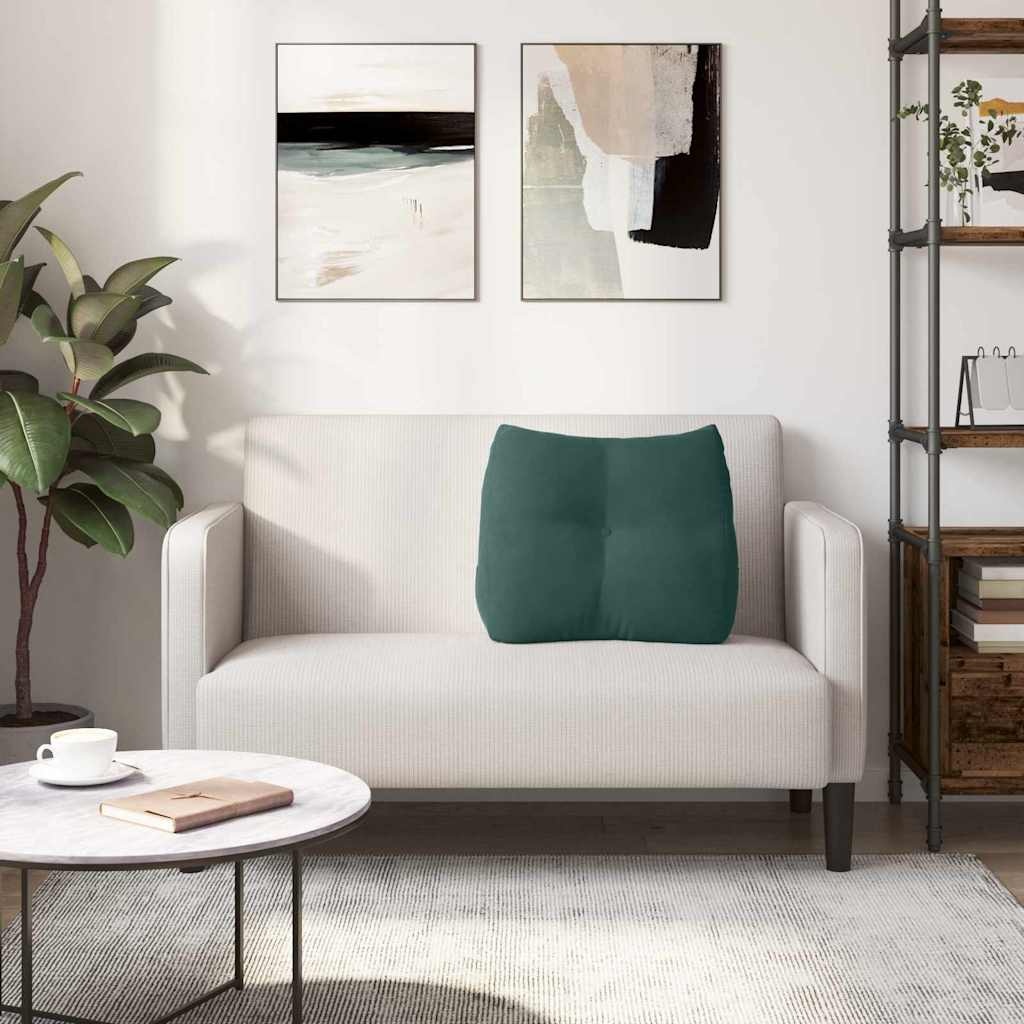 VidaXL Rugkussen Donkergroen 60 x 24 x 50 cm Fluweel