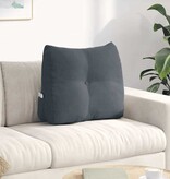 VidaXL Rugkussen Donkergrijs 60 x 24 x 50 cm Fluweel