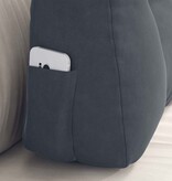 VidaXL Rugkussen Donkergrijs 60 x 24 x 50 cm Fluweel