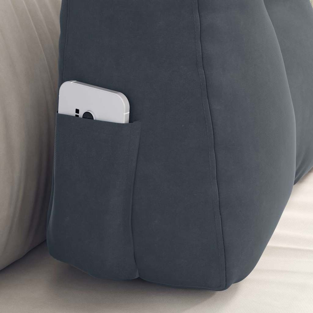 VidaXL Rugkussen Donkergrijs 60 x 24 x 50 cm Fluweel