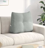 VidaXL Rugkussen Lichtgrijs 60 x 24 x 50 cm Fluweel