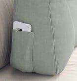 VidaXL Rugkussen Lichtgrijs 60 x 24 x 50 cm Fluweel