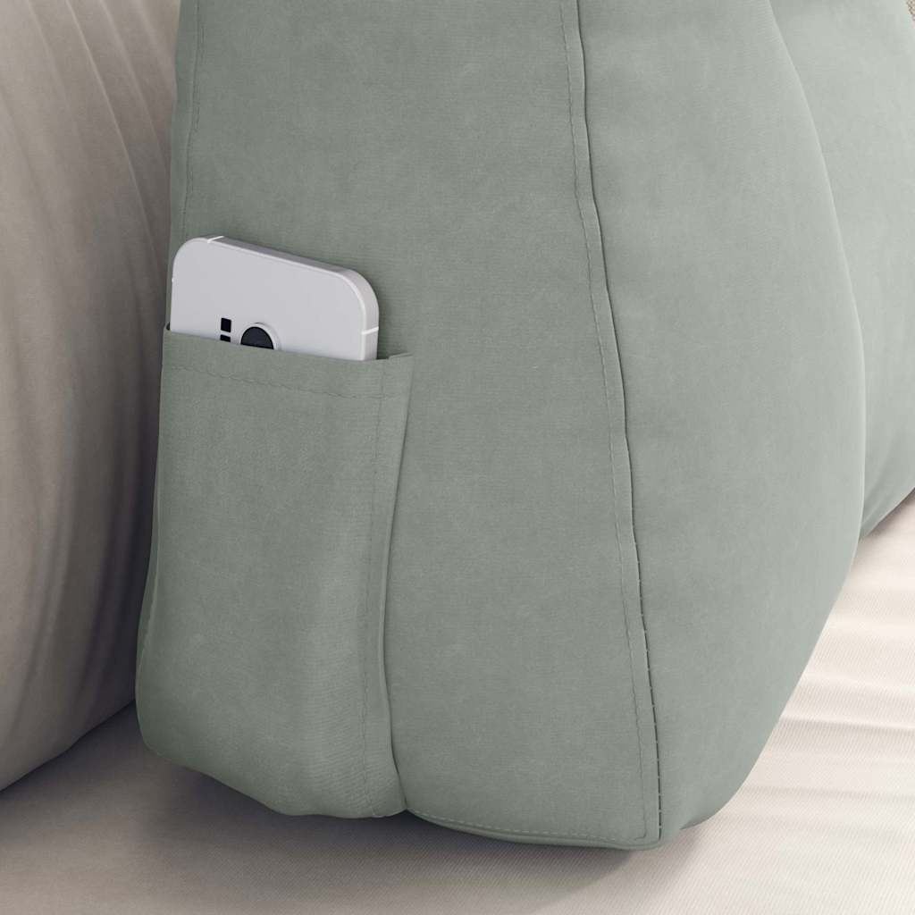 VidaXL Rugkussen Lichtgrijs 60 x 24 x 50 cm Fluweel