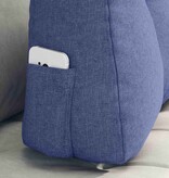 VidaXL Rugkussen Jeans Blauw 60 x 24 x 50 cm Stof