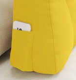 VidaXL Rugkussen Lichtgeel 60 x 24 x 50 cm Stof