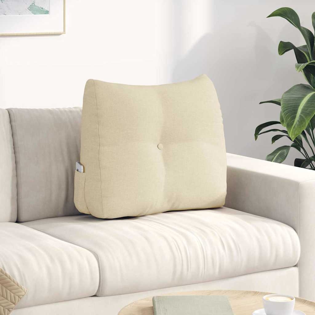 VidaXL Rugkussen Crème 60 x 24 x 50 cm Stof