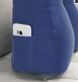 VidaXL Rugkussen Politieblauw 45 x 24 x 50 cm Fluweel