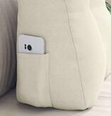 VidaXL Rugkussen Crème 45 x 24 x 50 cm Fluweel