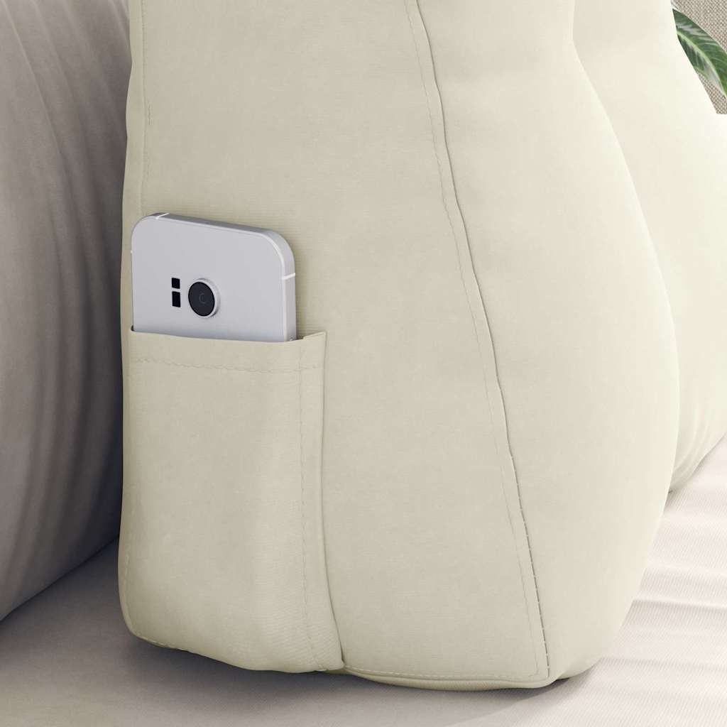 VidaXL Rugkussen Crème 45 x 24 x 50 cm Fluweel