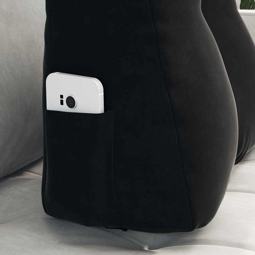 VidaXL Rugkussen Zwart 45 x 24 x 50 cm Fluweel