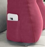 VidaXL Rugkussen Wijnrood 45 x 24 x 50 cm Fluweel