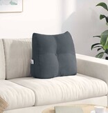 VidaXL Rugkussen Donkergrijs 45 x 24 x 50 cm Fluweel