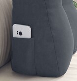 VidaXL Rugkussen Donkergrijs 45 x 24 x 50 cm Fluweel