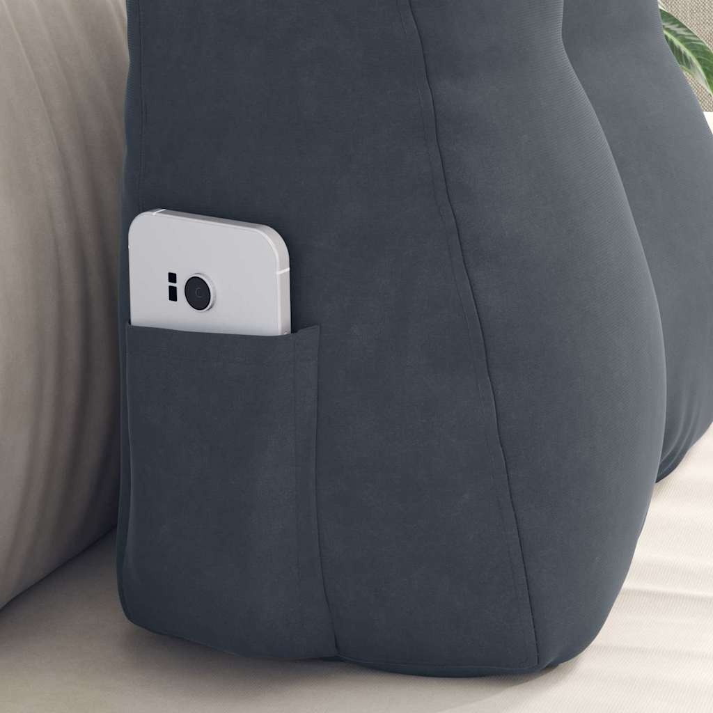 VidaXL Rugkussen Donkergrijs 45 x 24 x 50 cm Fluweel