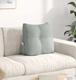 VidaXL Rugkussen Lichtgrijs 45 x 24 x 50 cm Fluweel