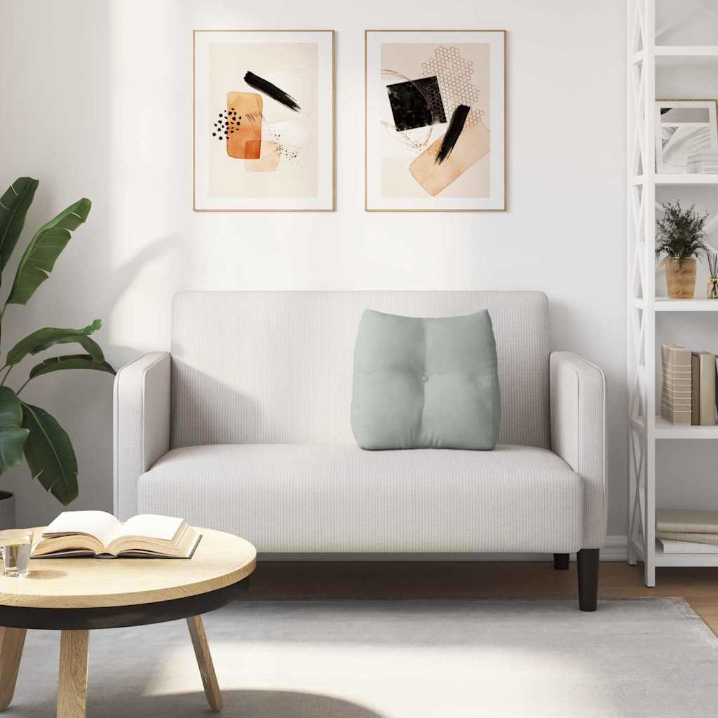 VidaXL Rugkussen Lichtgrijs 45 x 24 x 50 cm Fluweel