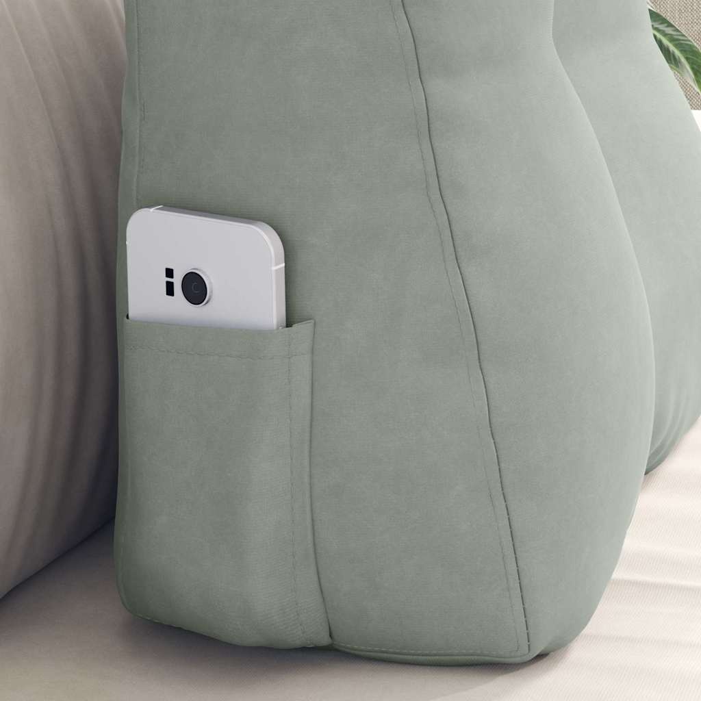 VidaXL Rugkussen Lichtgrijs 45 x 24 x 50 cm Fluweel