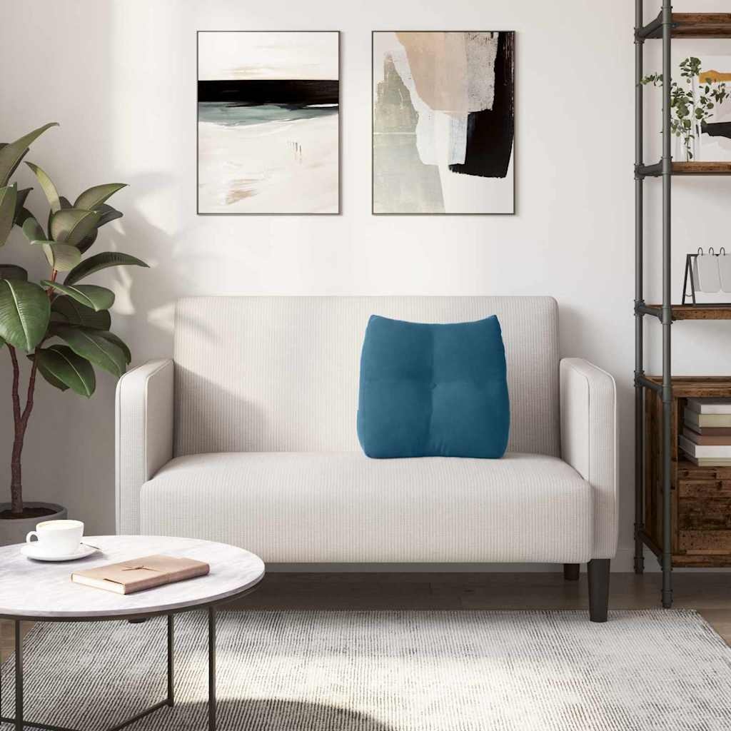 VidaXL Rugkussen Blauw 45 x 24 x 50 cm Fluweel