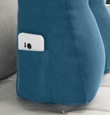 VidaXL Rugkussen Blauw 45 x 24 x 50 cm Fluweel