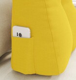 VidaXL Rugkussen Lichtgeel 45 x 24 x 50 cm Stof