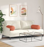 VidaXL Bolster Kussens 2 pcs Rood-oranje Ø 25 x 70 cm Katoen Stof