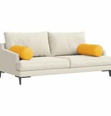 VidaXL Bolster Kussens 2 pcs Lichtgeel Ø 25 x 70 cm Katoen Stof