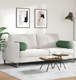 VidaXL Bolster Kussens 2 pcs Donkergroen Ø 25 x 70 cm Katoen Stof