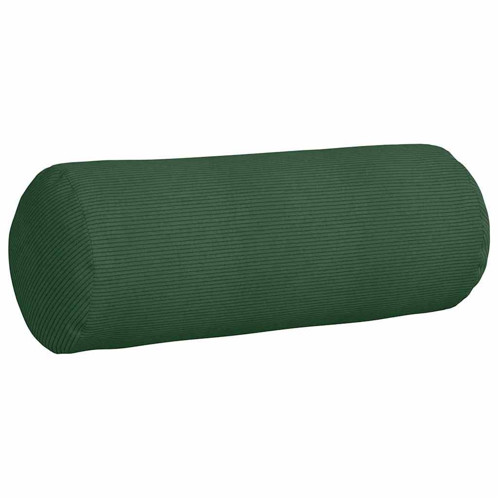 VidaXL Bolster Kussens 2 pcs Donkergroen Ø 25 x 70 cm Katoen Stof