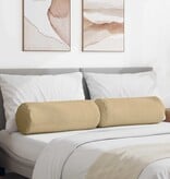 VidaXL Bolster Kussens 2 pcs Grijs groen Ø 25 x 70 cm Katoen Stof