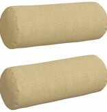 VidaXL Bolster Kussens 2 pcs Grijs groen Ø 25 x 70 cm Katoen Stof