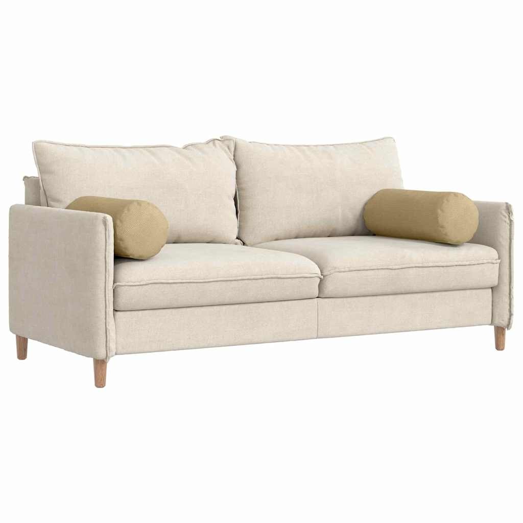 VidaXL Bolster Kussens 2 pcs Grijs groen Ø 25 x 70 cm Katoen Stof