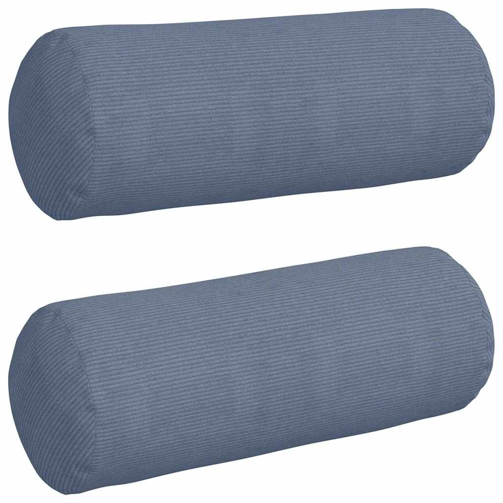 VidaXL Bolster Kussens 2 pcs Blauw Ø 25 x 70 cm Katoen Stof