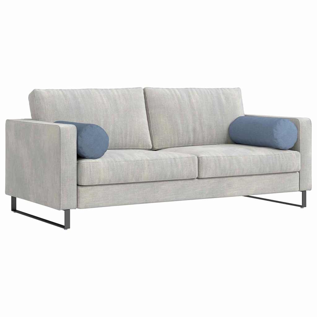 VidaXL Bolster Kussens 2 pcs Blauw Ø 25 x 70 cm Katoen Stof