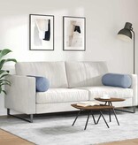 VidaXL Bolster Kussens 2 pcs Blauw Ø 25 x 70 cm Katoen Stof