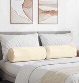 VidaXL Bolster Kussens 2 pcs Crème Ø 25 x 70 cm Katoen Stof