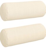 VidaXL Bolster Kussens 2 pcs Crème Ø 25 x 70 cm Katoen Stof